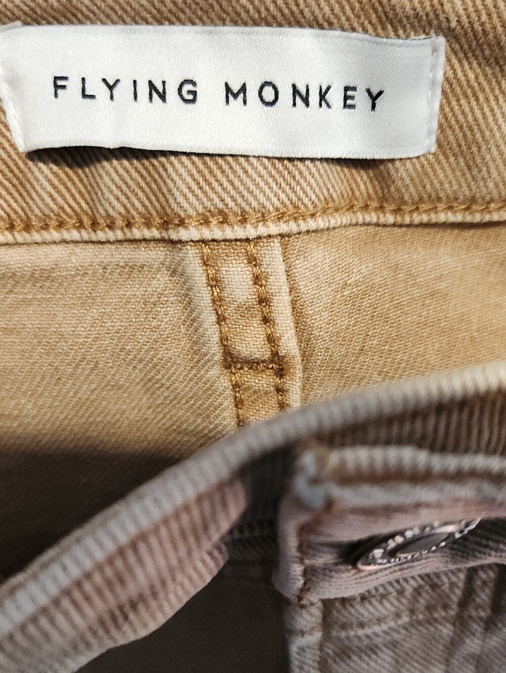 Dayna Flying Monkey Jeans Brown Sugar 24 Utility Pockets High Waist Straight - Picture 6 of 7